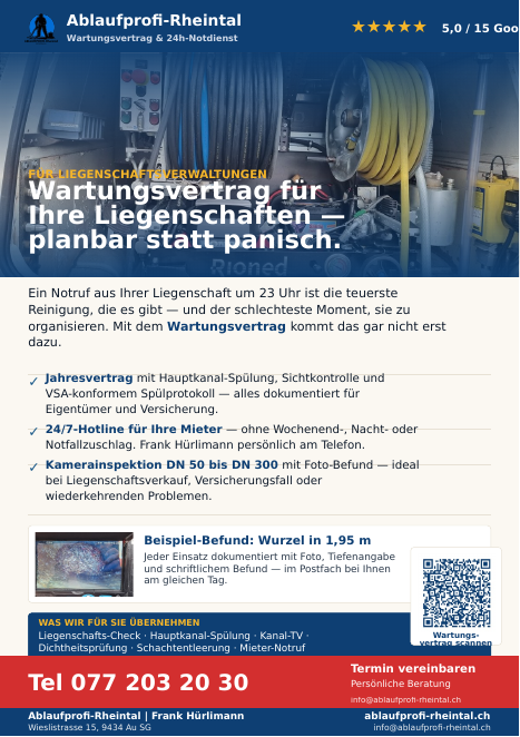Neuer Flyer für Hausverwaltungen: Wartungsvertrag, planbar statt panisch
